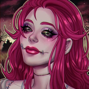 Beautiful portrait of Marley by Glor (aka GlorTheStar) with warm but twilight colors and VHS effect.