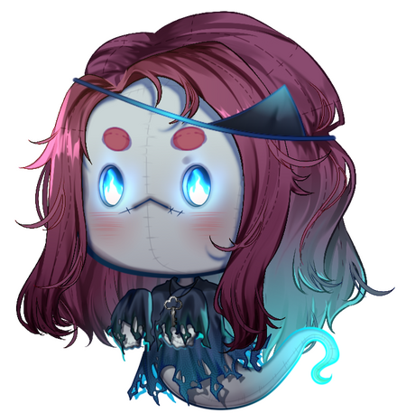 Cute yurei-style ghostie version of Marley.